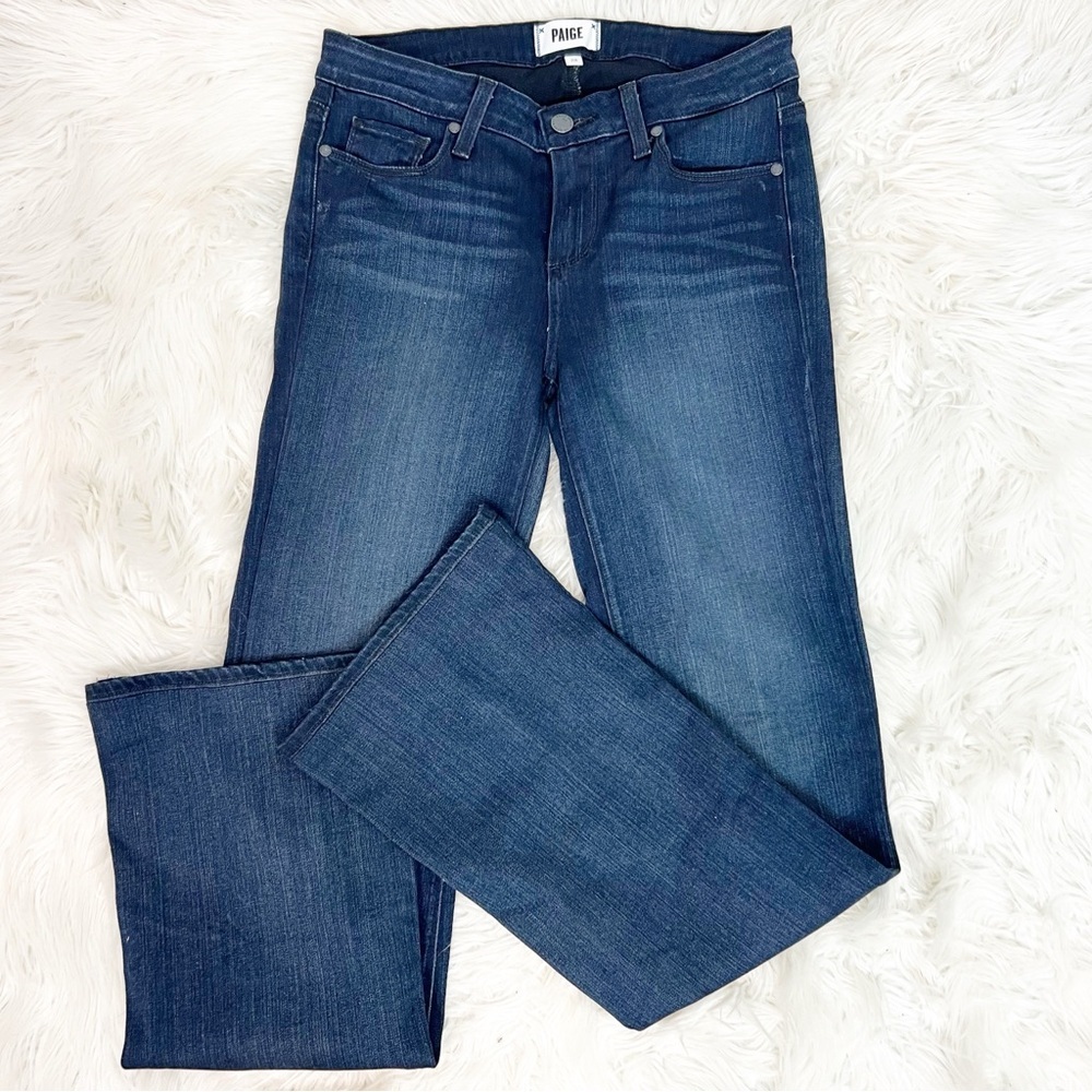 PAIGE DARK DENIM SKYLINE BOOT CUT JEANS SZ 28